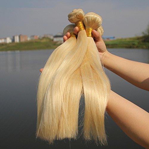 Ruma Hair Ruma Hair 8A Blonde Brazilian Hair Extensions 3/4 Bundles Lot 100% Unprocessed #613 Platinum Blonde Virgin Human Hair Silky Straight Weaves 10-30'' Mixed Lengths In Stock (16 16 16 16)