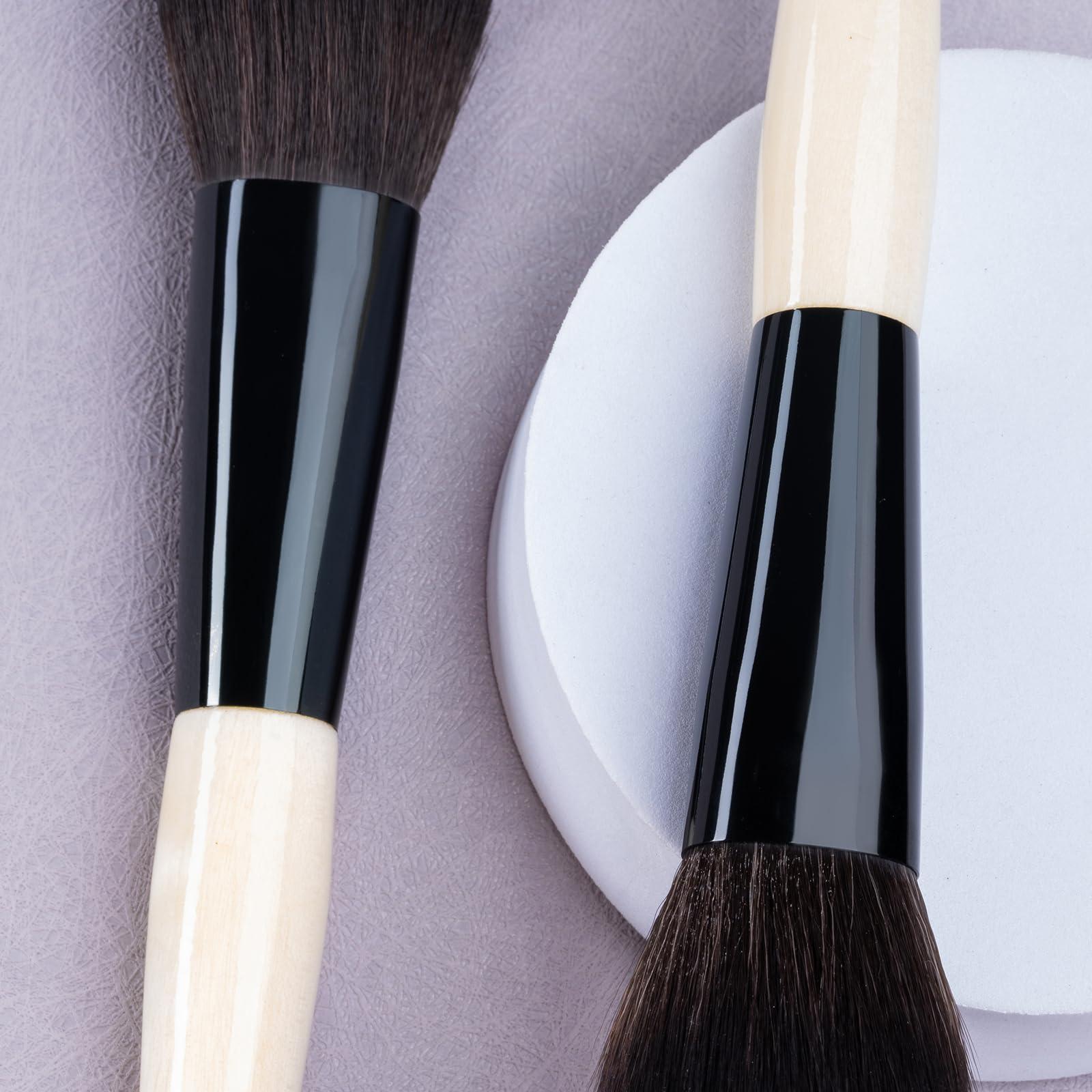 ENZO KEN ENZO KEN Natural Blush Brush, Natural Black Goat Hair Makeup Brushes, Blush Makeup, Natural Hair Powder Brush, Detail Blush Brush, Fluffy Blush Brush for Cheeks, Nose Contour Brush. (804B)