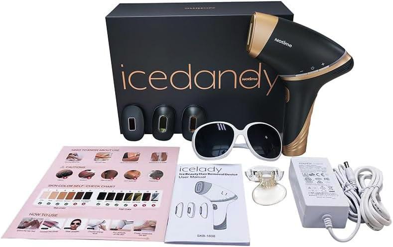 icelady icelady Cooling Hair Removal Device, Hair Removal for Women and Men, Painless Permanent Hair Removal System on Full Body, Black