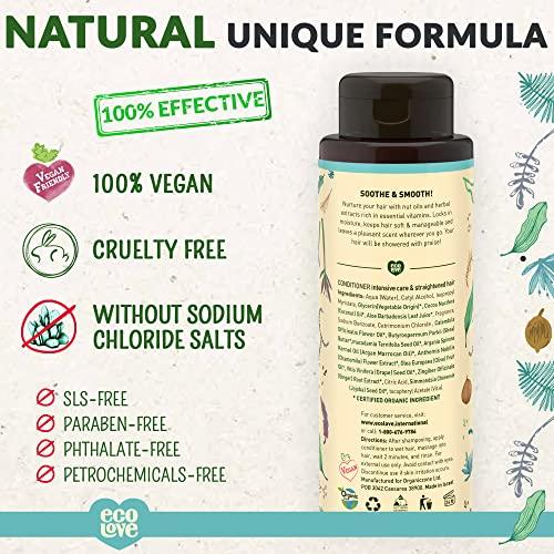 ecoLove ecoLove Natural Conditioning for Chemically Straightened Hair and Dry Damaged Hair No SLS or Parabens - With Natural Moroccan Oil Extract - Vegan and Cruelty-Free Hair Treatment, 17.6 oz