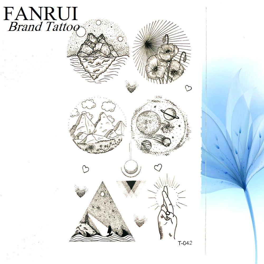 TTHUONG THATHU Summer Hot Triangle Geometric Black Mountain Waterproof Tattoo Arrow Women Body Arm Art Drawing Tattoo Men Cool Hand Chain Tatto