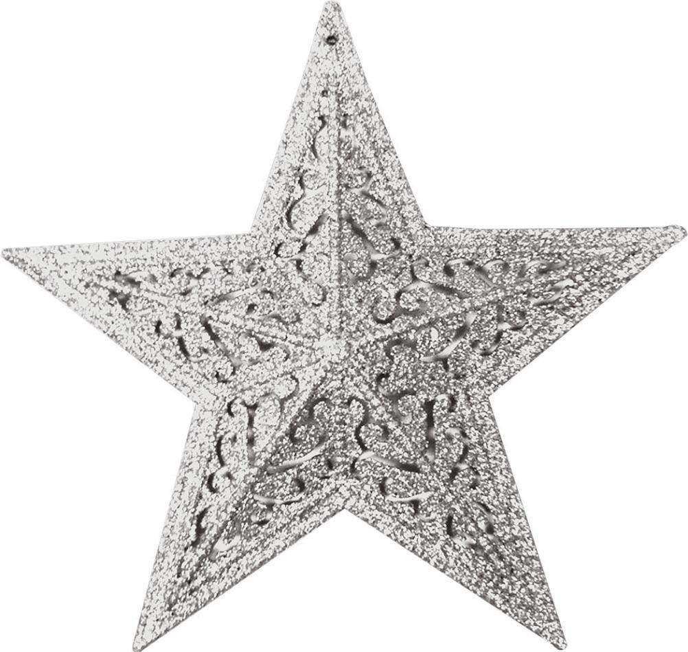 Amscan glitter star 10 1/4 inch silver