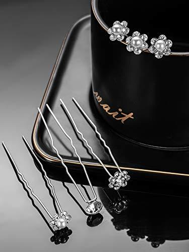 EBOOT 40 Pack Bridal Wedding Hair Pins Rhinestone Hair Clips Accessories for Women and Girls (Style B)