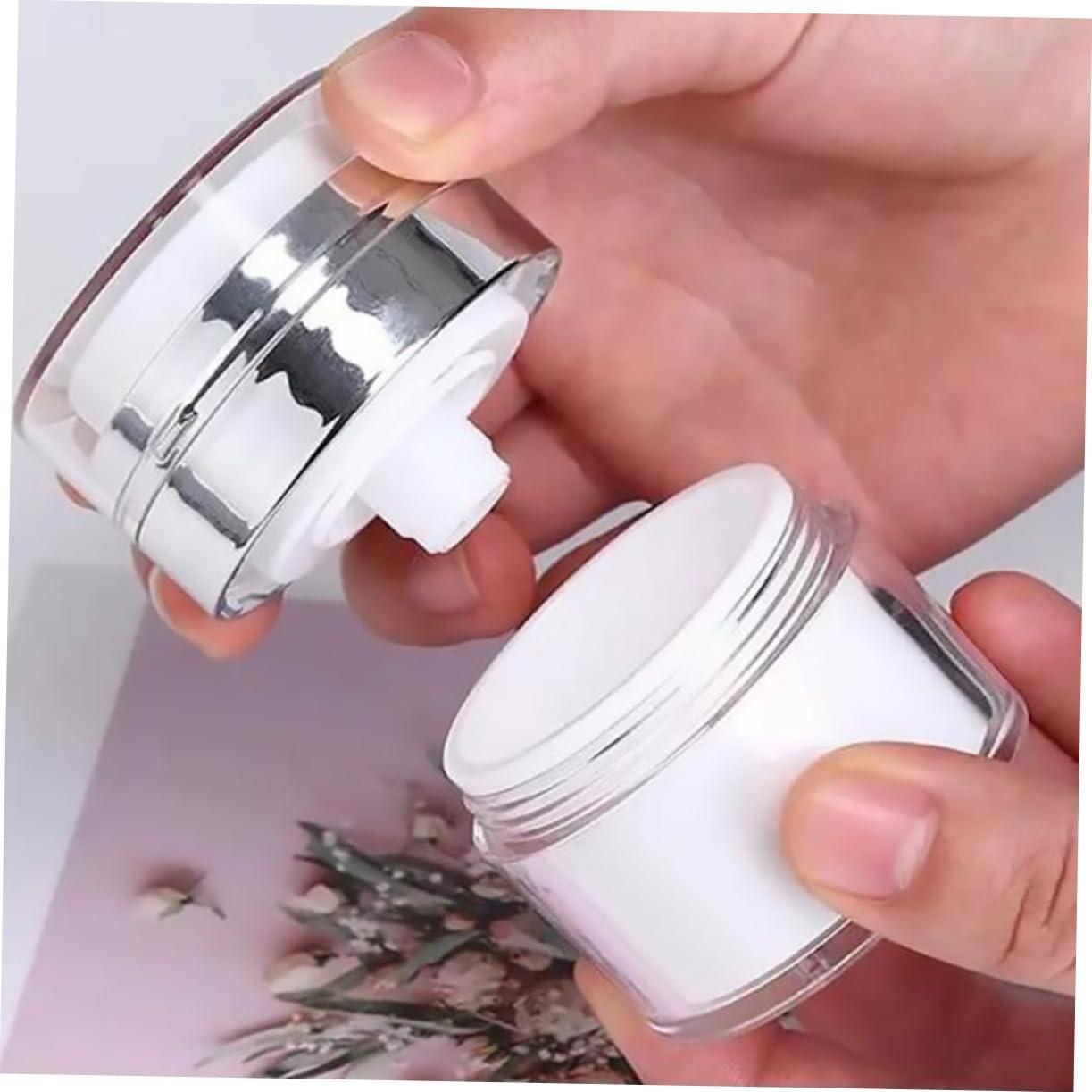 FOMIYES FOMIYES 4 Pcs Press Cream Jar airless Jars for Cosmetics airless Lotion Pump Bottle Pump Bottle Dispenser Pressing Type Bottle Cream Pump Dispenser jar pp Liquid Pump Acrylic Travel White