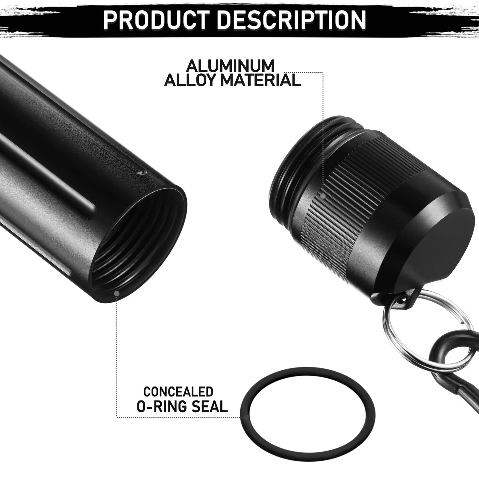 Outus Outus 3 Pcs Metal Container Portable Sealed Container Bottles Aluminum Alloy Case Waterproof Jar Travel Bottle with Key Chain for Outdoor Camping Trip