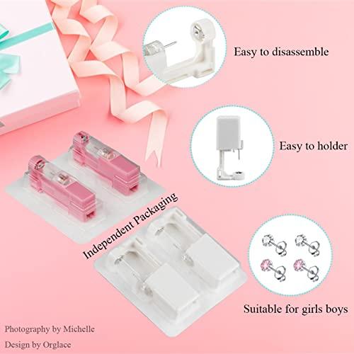 Orglace Orglace Ear Piercing Kit Disposable Self Ear Piercing Kit Safety 4 Pack Ear Piercing Gun Kit Tool with 5mm Earring Studs