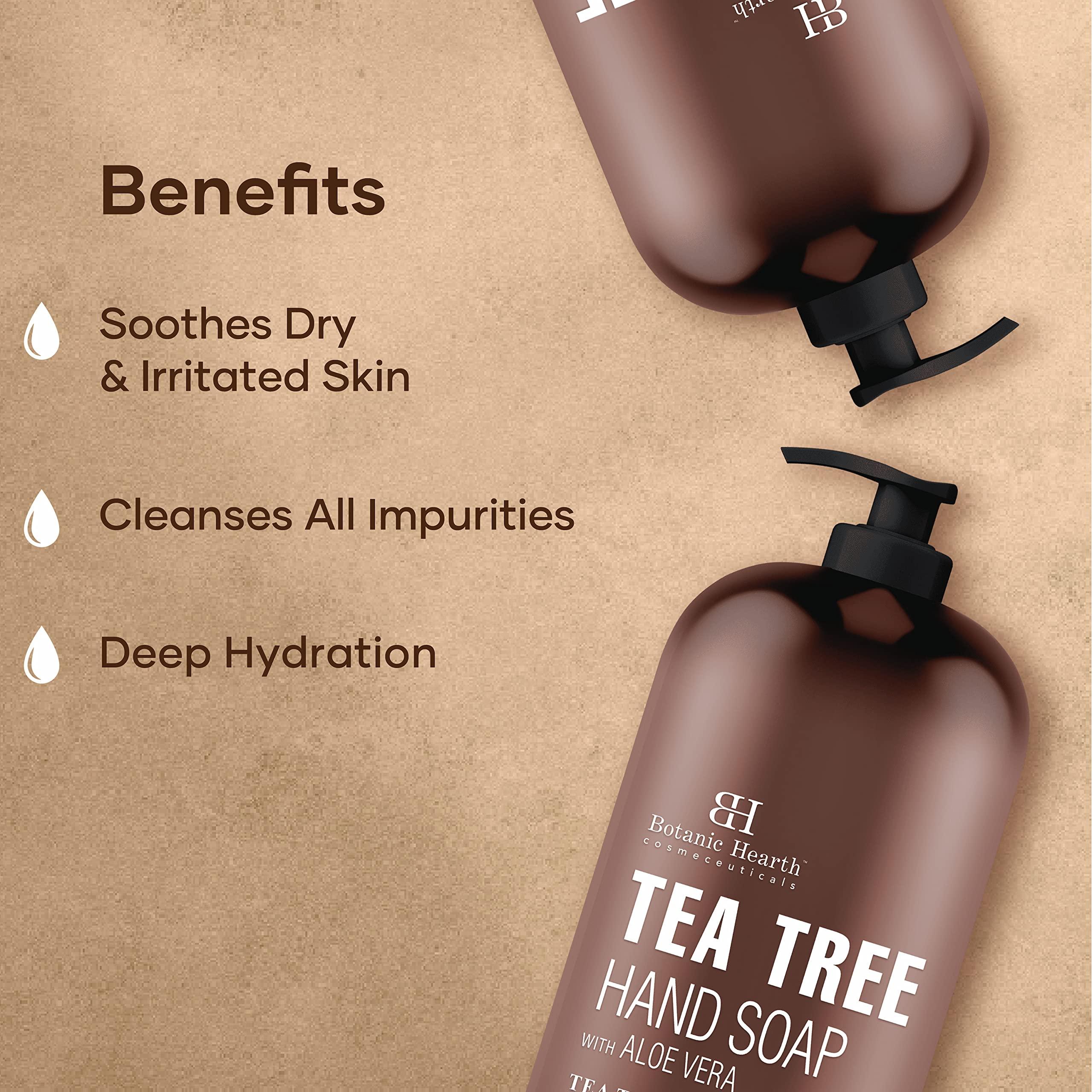 Botanic Hearth Botanic Hearth Tea Tree Liquid Hand Soap - Sulfate Free Formula - Multi Purpose Hand Wash with Aloe Vera and Premium Grade Tea Tree Oil, Pump Dispenser - 16 fl oz