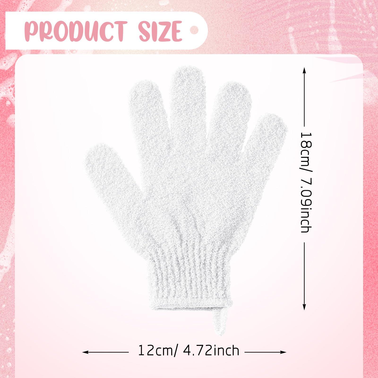 Didaey Didaey 104 Pcs Exfoliating Glove Bulk Shower Gloves with Hanging Loop Exfoliating Body Scrubber Dead Skin Remover for Body Bath Beauty Spa Massage Scrubs Men Women Bathing(White)