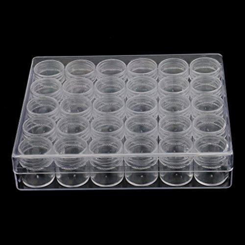 barenx barenx 30 Slot Empty Jar Pots Nail Art Powder Decor DIY Tips Storage Container Case