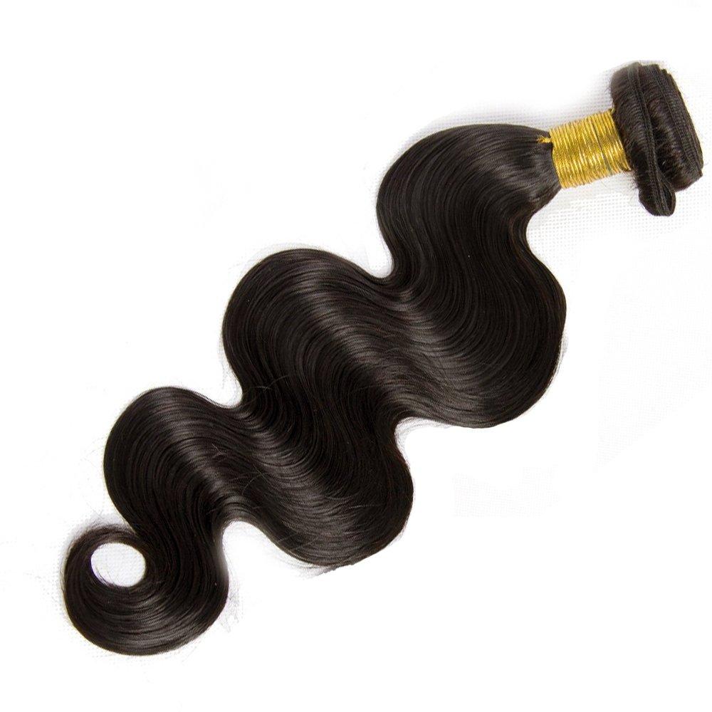 uSTAR 28-Inch Virgin Remy Peruvian Body Wave Hair Extensions - Unprocessed Peruvian Wavy Hair Weave Bundle, Natural Off Black Color