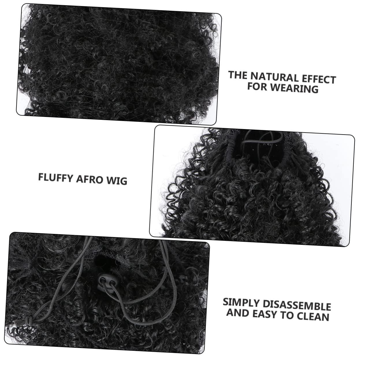 OHPHCALL OHPHCALL 1pc Afro Wig for Women Curly Full Wigs Small Afro Wig Wigs for Women Wig with Bangs Bouffant Wig Curly Hair Wig Fluffy Wig Short Bangs Wig Afro Wigs Curly Wig Hair Extensions Black
