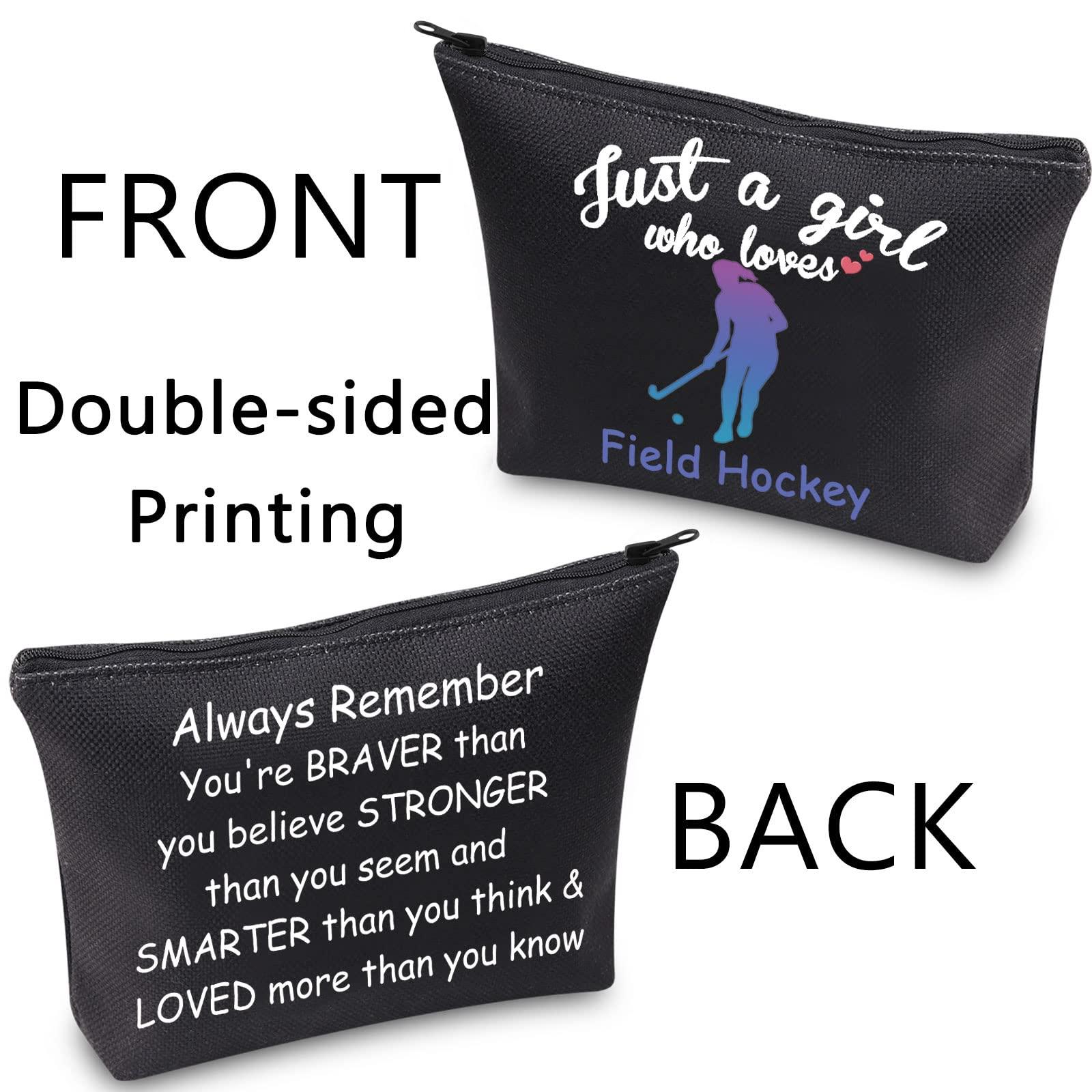 CMNIM CMNIM Field Hockey Gifts Field Hockey Player Gifts Field Hockey Makeup Bags Cosmetic Travel Bags Inspirational Gifts (Field Hockey Bag black)