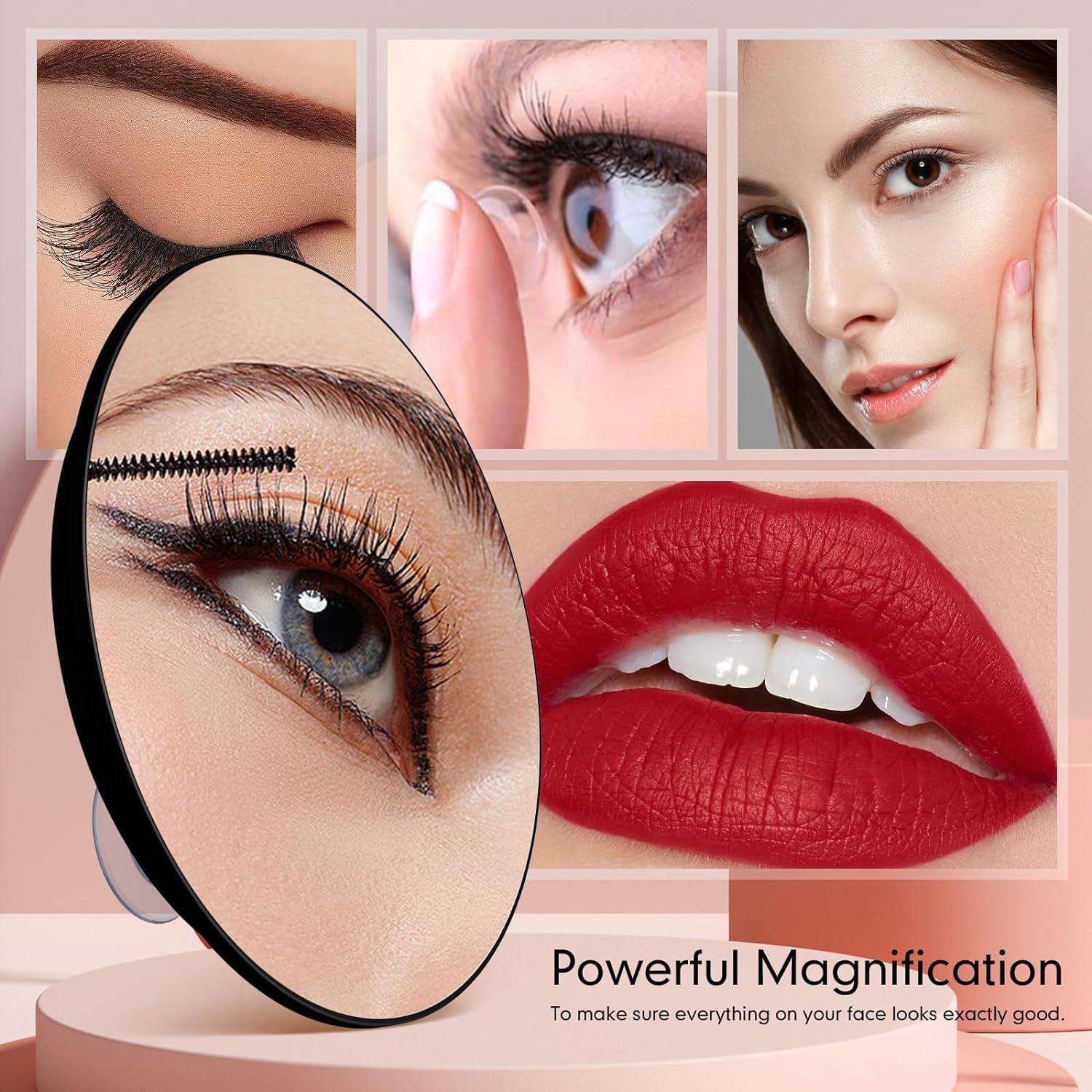 YilulvDeng Stainless Steel Tweezers 10X Magnifying Mirror Kit Tool For Man Women Facial Hair Eyebrow Chin(2Pieces,Purple).