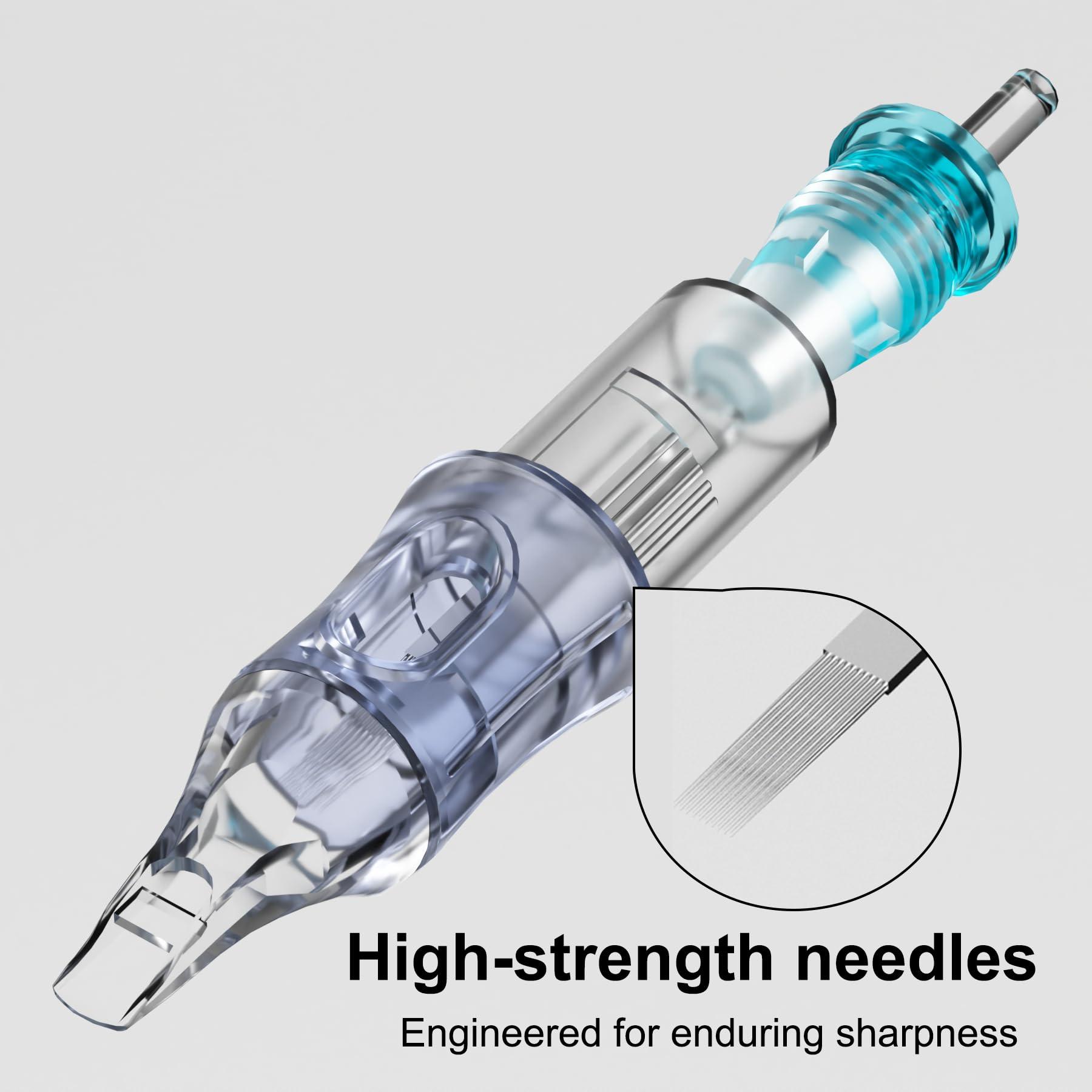 BRONC BRONC 50PCS Tattoo Cartridge Needles 1205M1-5M1#12 Standard 0.35mm 5 Magnum Shader Disposable Tattoo Needles for Rotary Tattoo Machines