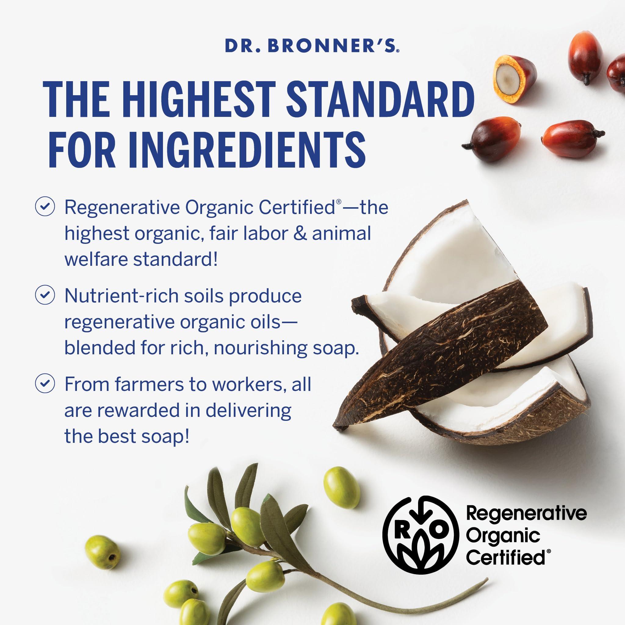 Dr. Bronner's Dr. Bronner’s - Pure-Castile Liquid Soap (Peppermint, 32 ounce, 2-Pack) - Made with Organic Oils, 18-in-1 Uses: Face, Body, Hair, Laundry, Pets and Dishes, Concentrated, Vegan, Non-GMO