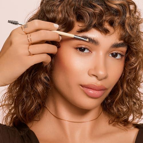 EcoTools EcoTools Eyebrow Brush Duo, Tame, Sculpt & Fill in Brows, Multipurpose For Eyebrow Gel, Powder, & Cream, Dual-Ended Spoolie & Angled Brow Brush, Eco Friendly, Cruelty-Free, & Vegan, 1 Count