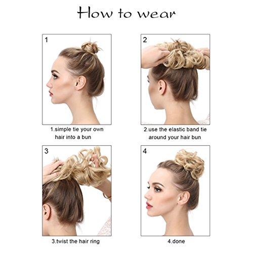 Aonmg Synthetic Fake Hair Bun hair buns Hair Piece For Women Elastic Scrunchie Hair Piece Bun Hair Tail Updo Afro Ponytail Accessory 119