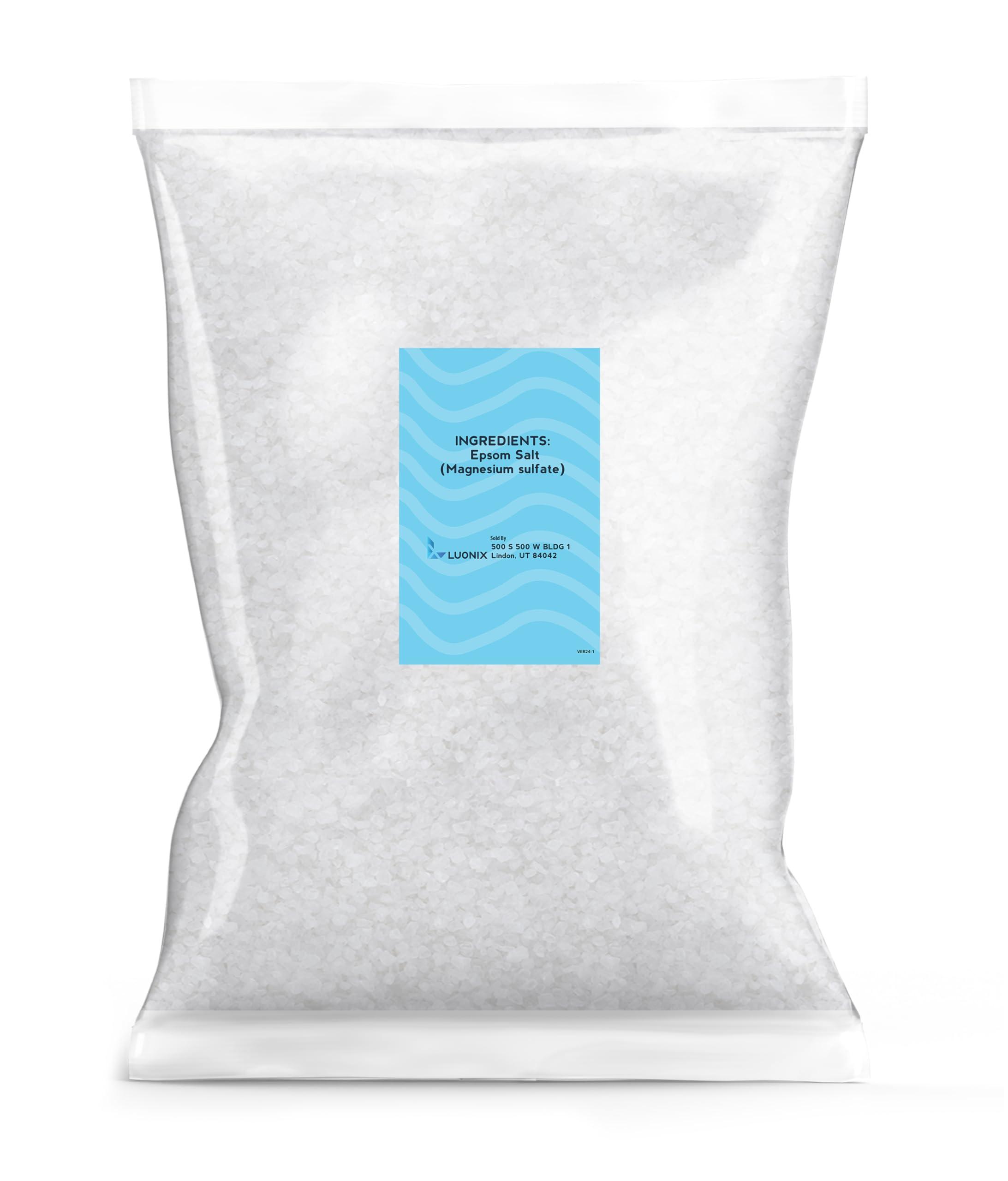 Luonix Luonix Epsom Salt, 30 lbs, Bulk, Bath Soak, DIY Bath Bombs