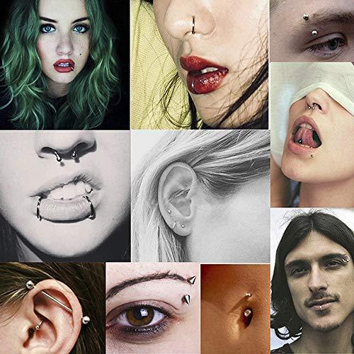 Autdor Piercing Kit - Autdor 25Pcs Professional Nose Piercing Kit Includes Piercing Jewelry Piercing Needles 18G 20G Piercing Clamps Nose Ring Studs Nose Nail Body Piercing Hoops for Piercing Supplies