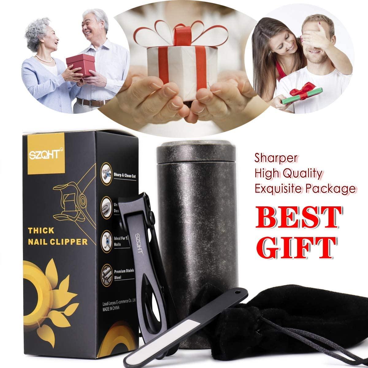 SZQHT Ultimate Mess-Free Nail Clippers with Catcher:&Ultra Wide Jaw Opening Nail Clippers Set Toenail Clippers for Thick Nails,Precise, Hygienic, and Durable Nail Care for Men and Women