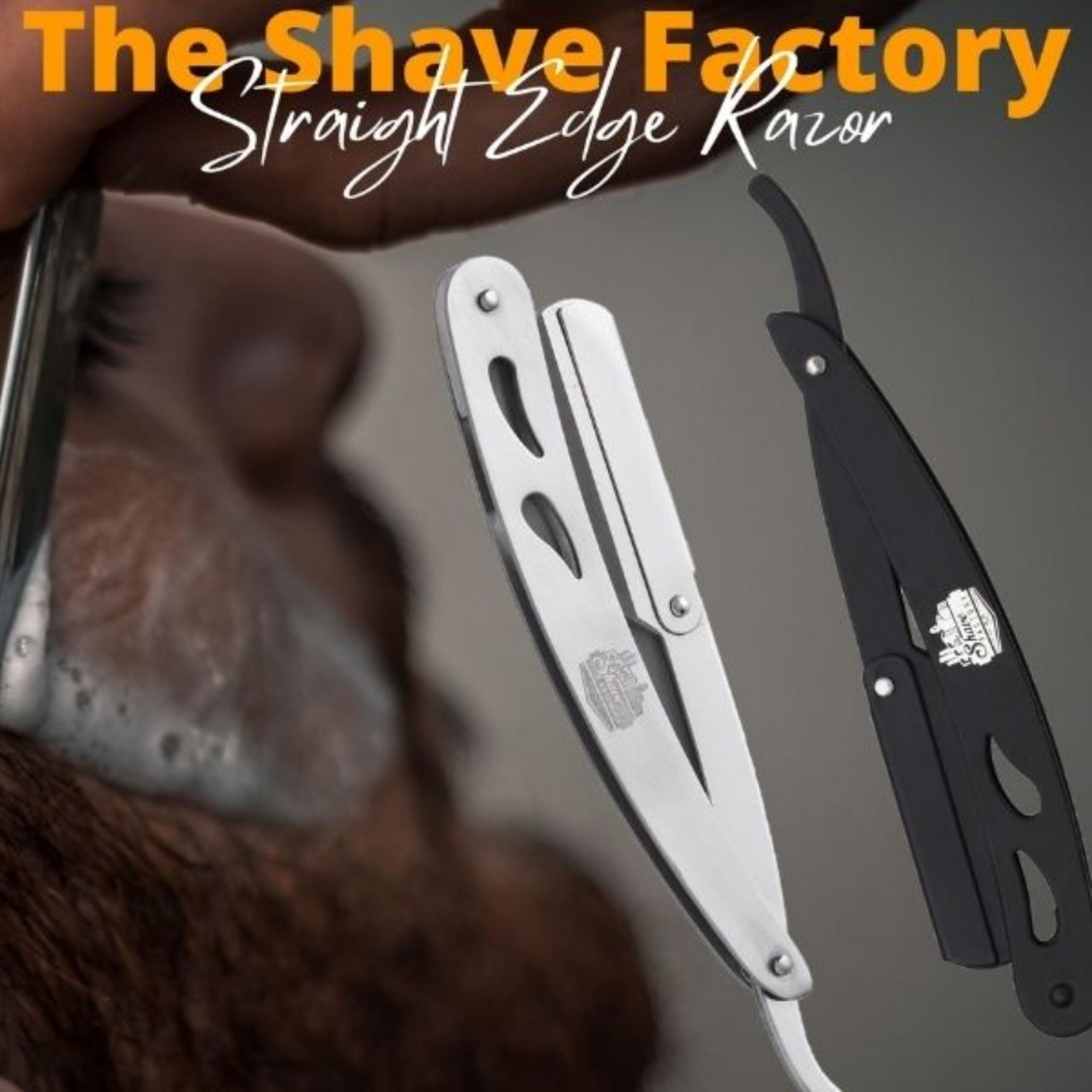 the shave factory The Shave Factory Straight Edge Razor Kit (USA / 200 Dorco Single Edge Razor Blades Blue)