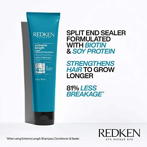 REDKEN REDKEN Extreme Length Shampoo, Conditioner and Leave-In Conditioner Set For Damaged and All Hair Types - Prevents Breakage and Strengthens Hair, Infused With Biotin For Hair Growth