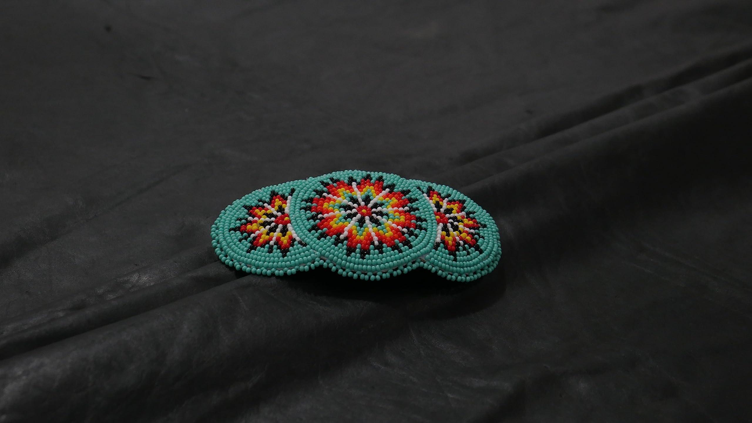buybeaded Beaded Hair Clips Native American Style Handmade Collection (Turquoise)
