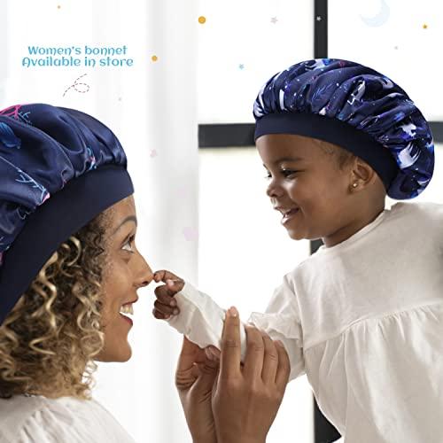 Hat Hut Hat Hut Kids Satin Bonnet Sleep Cap for Curly Hair Adjustable Silk Hair Cap for Baby Sleeping Hair Bonnet for Toddler Child (Unicorn 1)