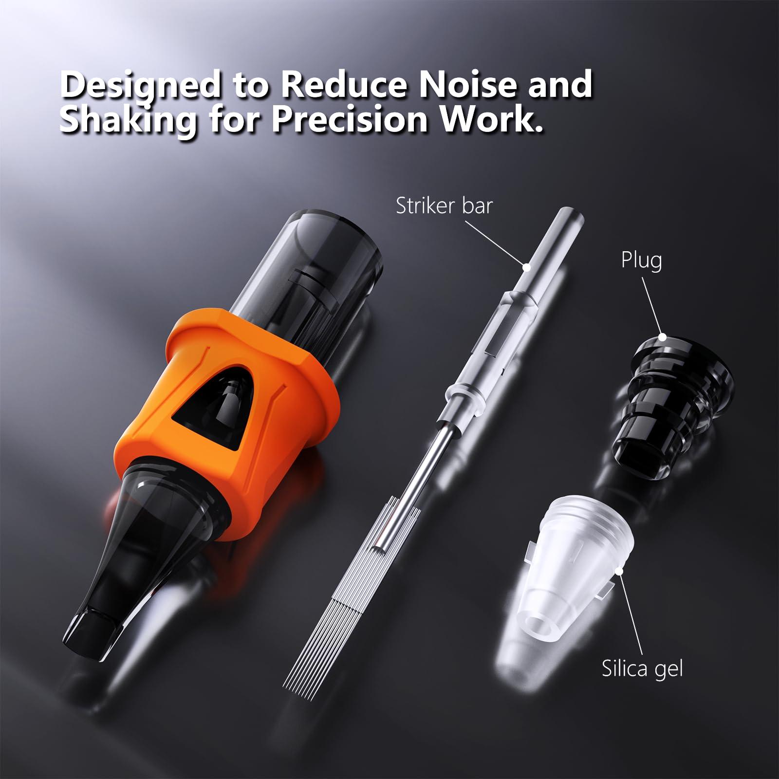 BIGWASP BIGWASP Energy Tattoo Cartridge Needles 50pcs Assorted Finger Ledge Tattoo Needle Round Magnum 0.35mm Mixed #12 Standard RM (7RM 9RM 11RM 13RM 15RM) for Tattoo Machine