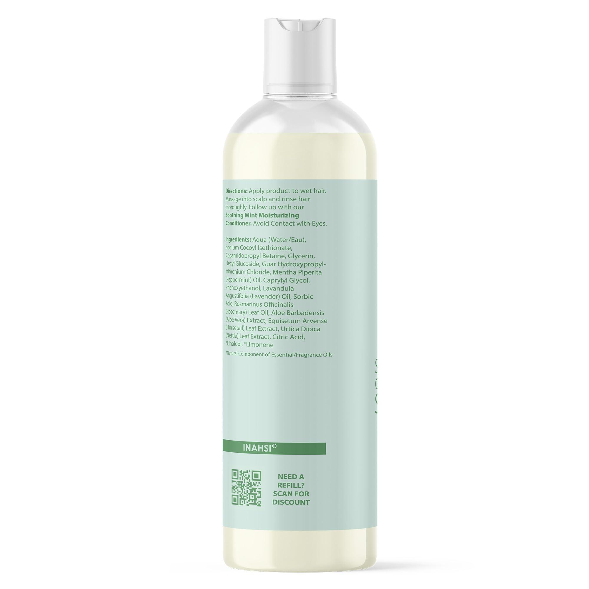 Inahsi Inahsi Soothing Mint Gentle Cleansing Shampoo | Hair Shampoo for Men, Women, or Kids with Curly Hair | Hair Products for Naturally Curly Hair 12 oz | Made in the USA
