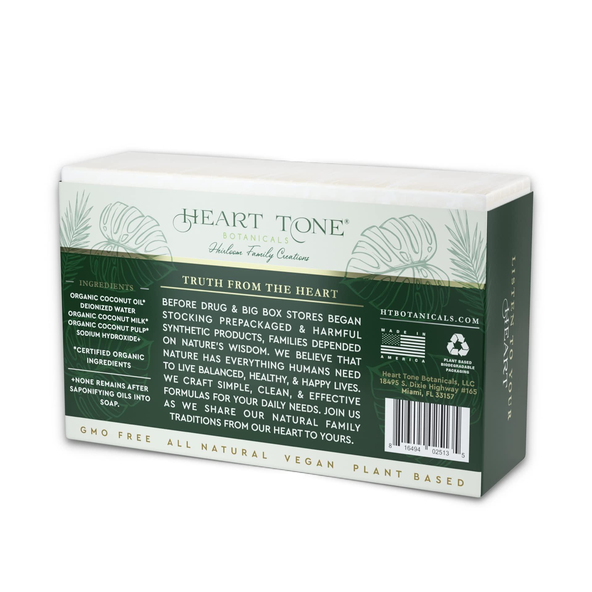 Heart Tone Botanicals Heart Tone Botanicals Cold Processed Bar Soap | Made With Organic Coconut, Olive, and Sunflower Oils | Nourishing | Great For Sensitive Skin (Coconut Milk)
