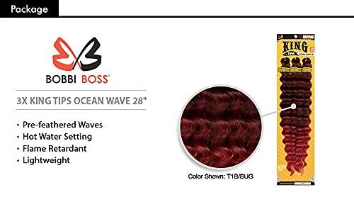 BOBBI BOSS Multi Pack Deals Bobbi Boss Synthetic Hair Braids Pre-Feathered 3X King Tips Ocean Wave 28" (5-Pack, ICYPINK)