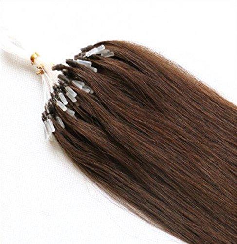 Yotty Yotty Remy Human Hair Extensions Micro Ring Loop Tip Double Drawn Hair (18''0.5g/s, Dark Brown)