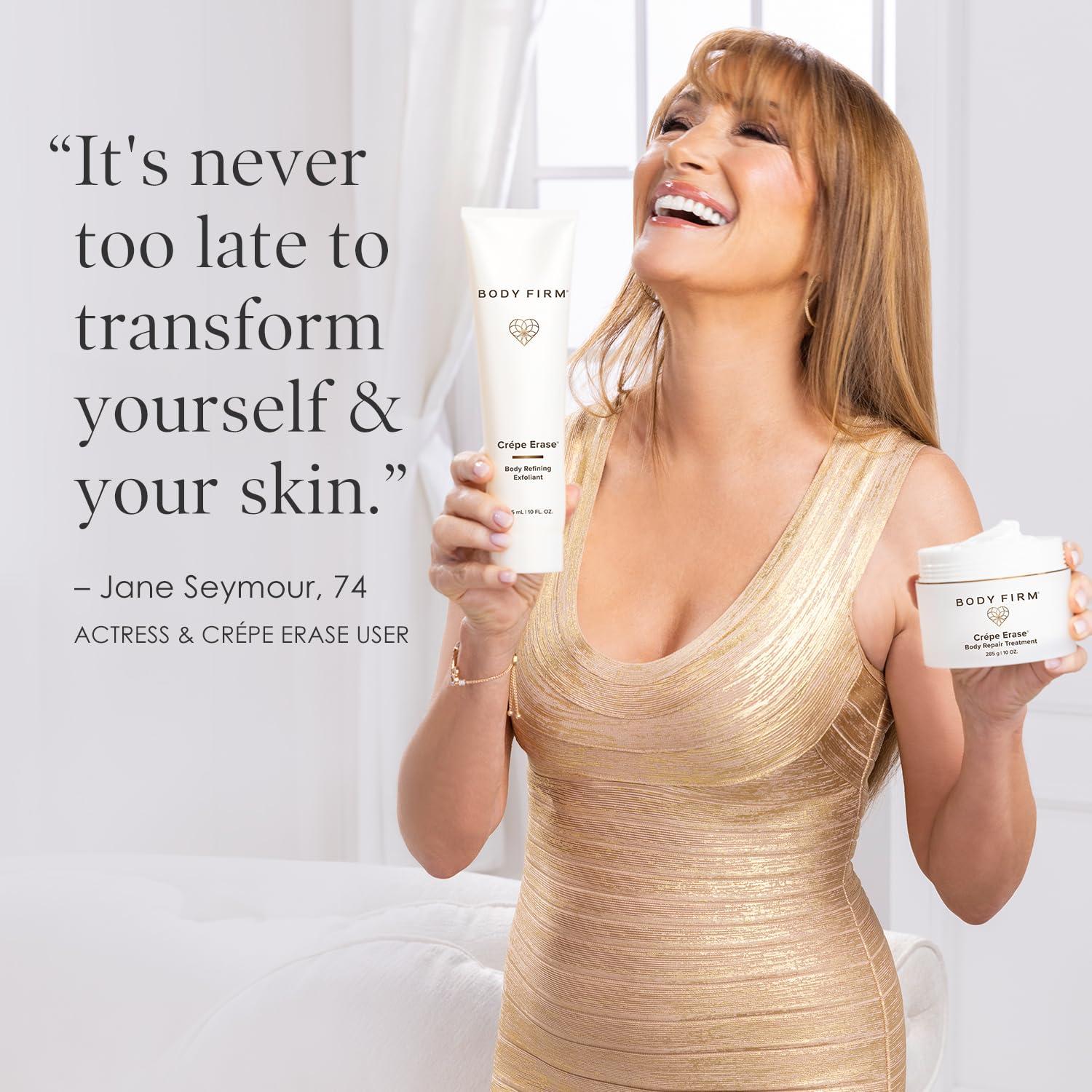 Crepe Erase Crepe Erase 2-Step Advanced Body Care Treatment, Anti-Aging Skin Care for Body & Neck, Firming Moisturizer Cream + Body Exfoliating Pre-Treatment to Support Wrinkle, Crepe Skin & Collagen, Citrus