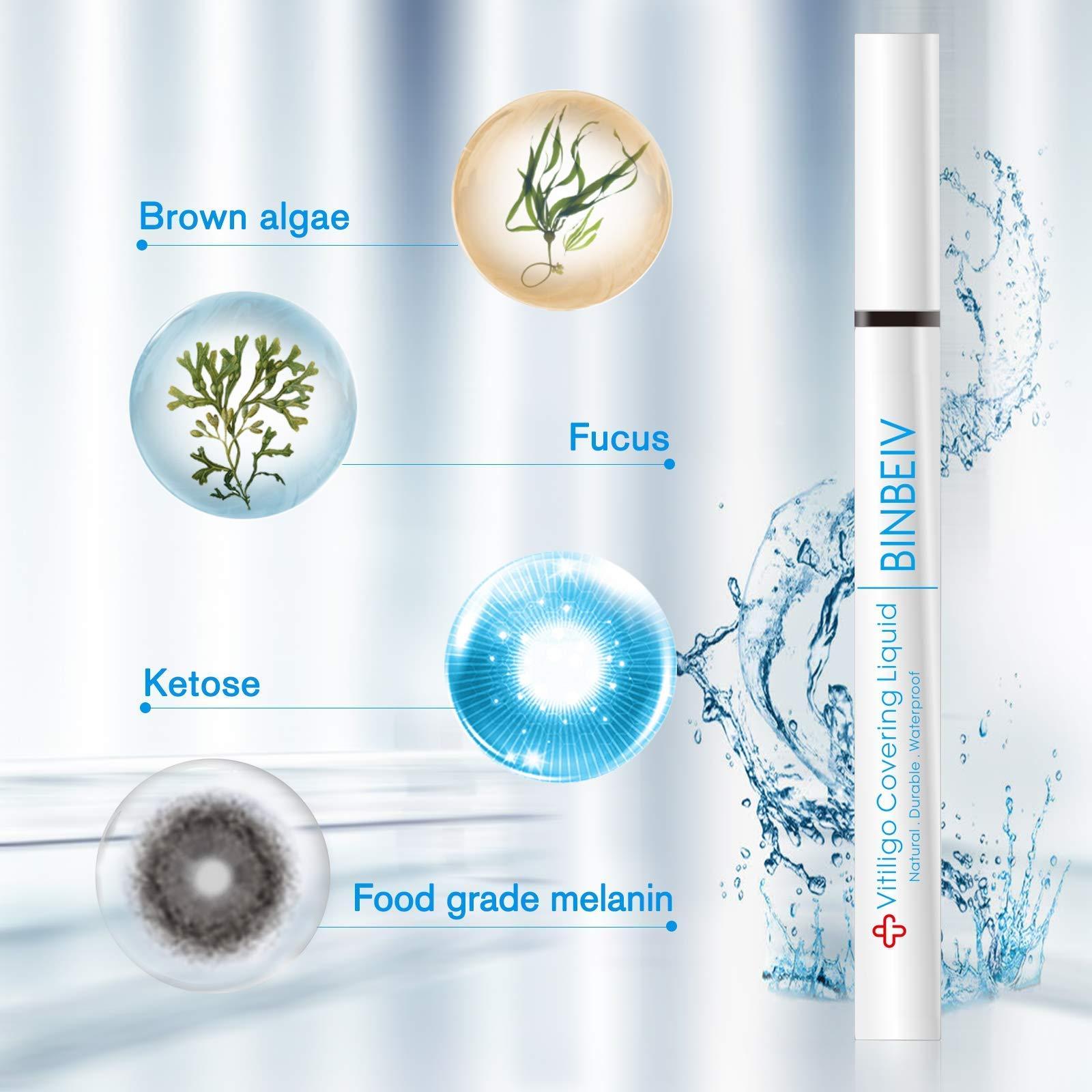 BINBEIV BINBEIV Vitiligo Cosmetic Camouflage Liqui, Cover appearance of Skin Depigmentation, Natural-Durable-Waterproof, Makeup Cover Waterproof, Used on face, hands and body