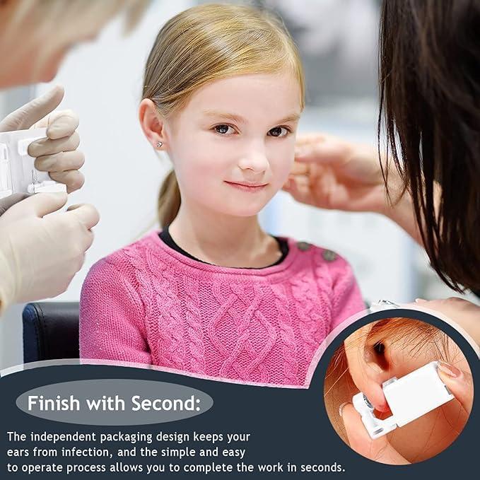 prgislew prgislew Ear Piercing Gun Kit 18Pcs Disposable Ear Piercing Kit Including 6Pcs Self Ear Piercing Gun with 6Pcs Built-in Earrings Stud 6Pcs Clean Tools for Ear Cartilage Tragus Helix Piercing Kit