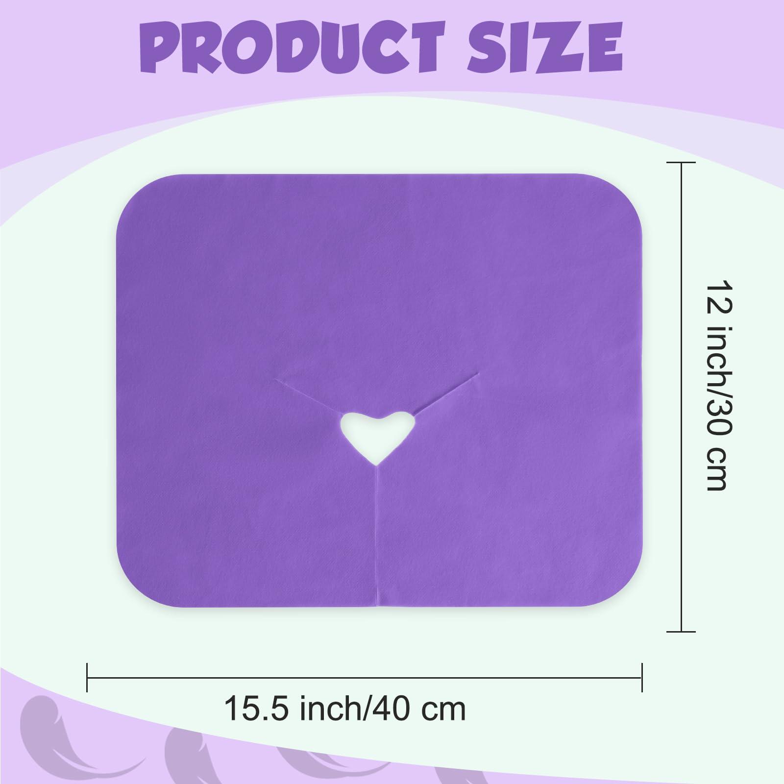 Tatuo 100 Pieces Disposable Face Cradle Covers Massage Headrest Covers for Massage Tables and Massage Chairs Beauty Spa Salon Bed, 12 x 15.5 Inches (Purple)