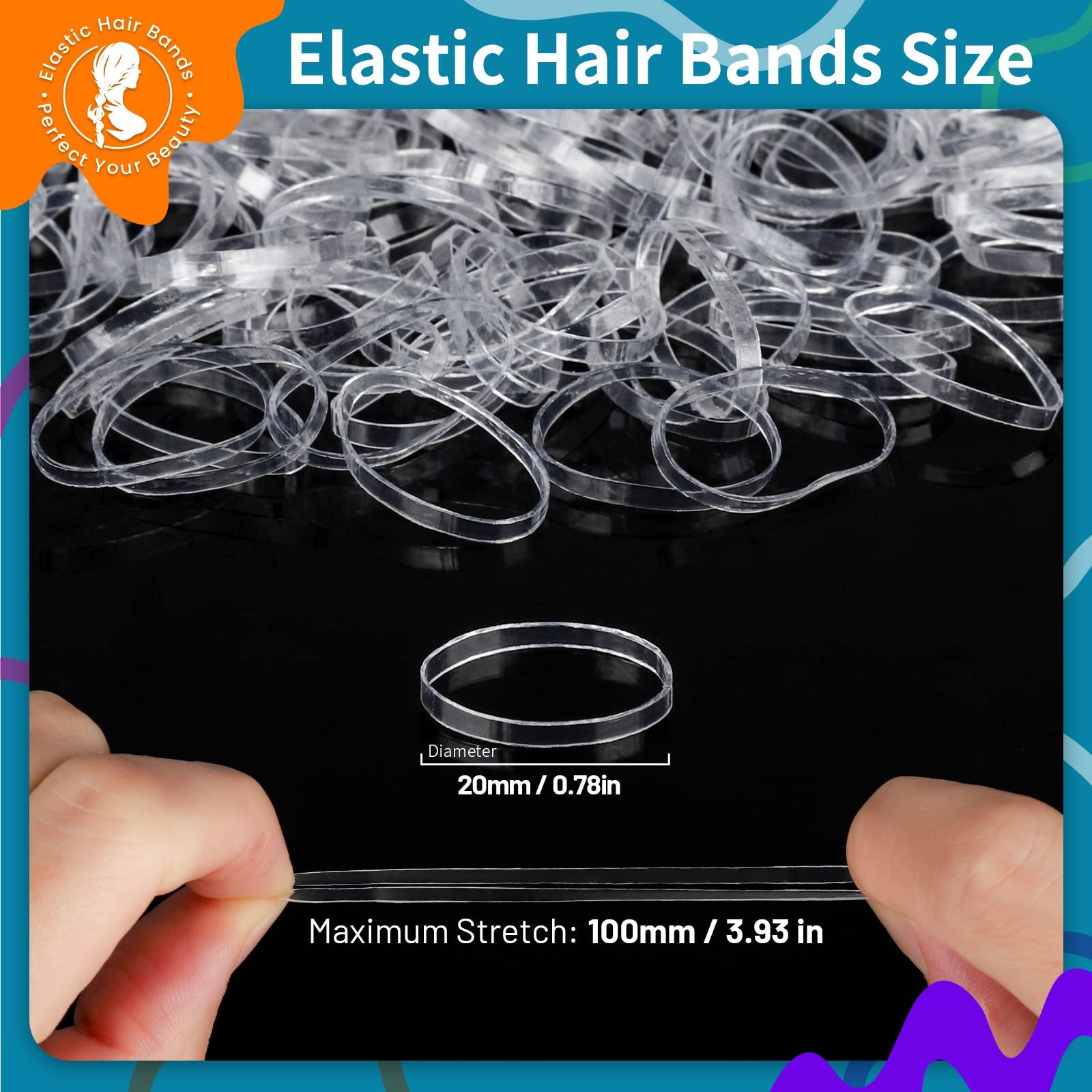 Teenitor Teenitor Clear Hair Elastics,Clear Rubber Bands for Hair, Clear Hair Ties