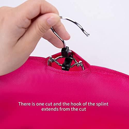 AIHOPESTO 10 PCS Wig Bag Wig Storage for Multiple Wigs Hair Extension Storage Wig Bags Storage with Hanger Anti-slip Hair Extension Holder with Wooden Hanger(5PCS BLACK + 5PCS ROSE)