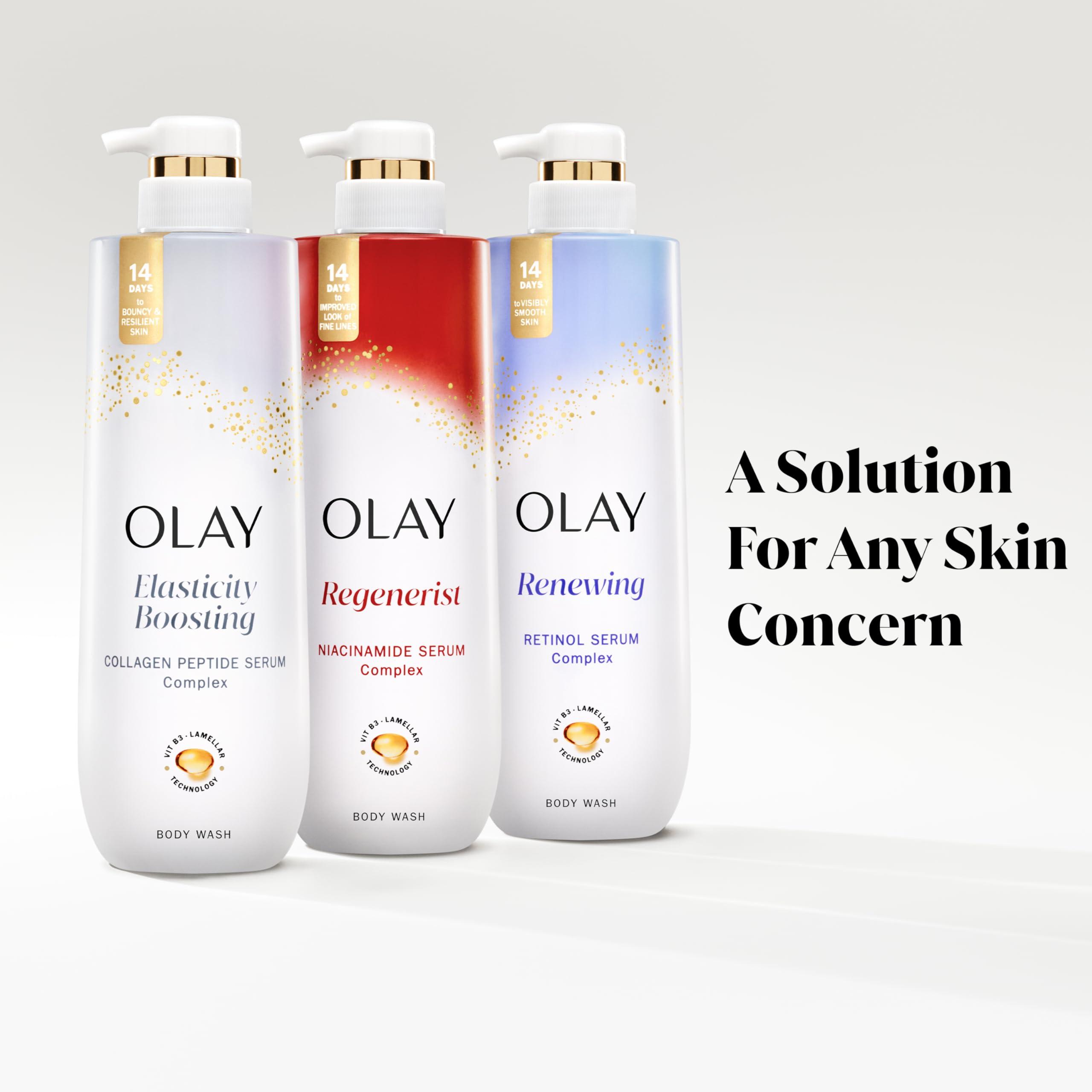 Olay Olay Body Wash Cleansing & Firming for Women with Collagen and Vitamin B3, 20 fl oz (Pack of 4)