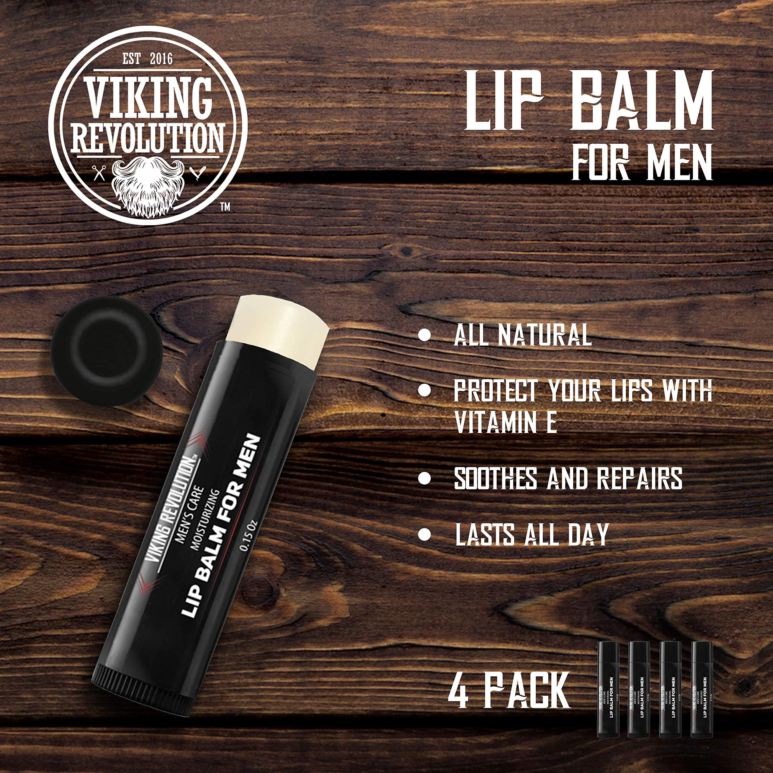 Viking Revolution Viking Revolution All Natural Lip Balm - Moisturizer for Dry, Cracked, Chapped Lips (4 Pack)