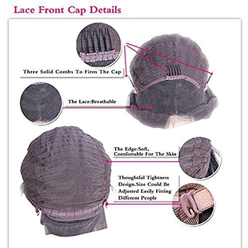 Khayiyyah Hair Brazilian Short Wavy Human Hair Lace Front Wigs with Baby Hair Short Human Hair Bob Wigs Pre Plucked Natural Hairline wigs for Black Women (12 inch, lace front wig)