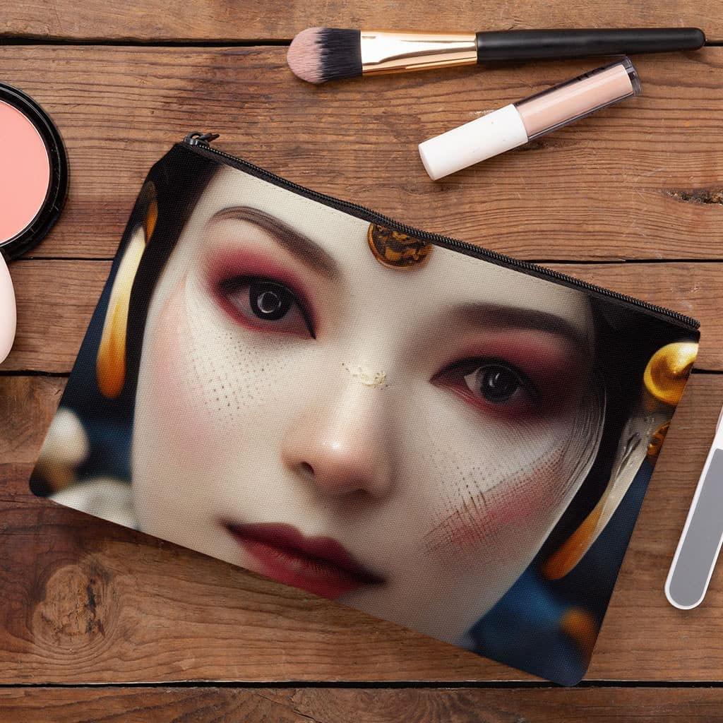 SERENITY TRENDS SERENITY TRENDS Japanese Geisha Makeup Bag - Girl Cosmetic Bag - Themed Makeup Pouch