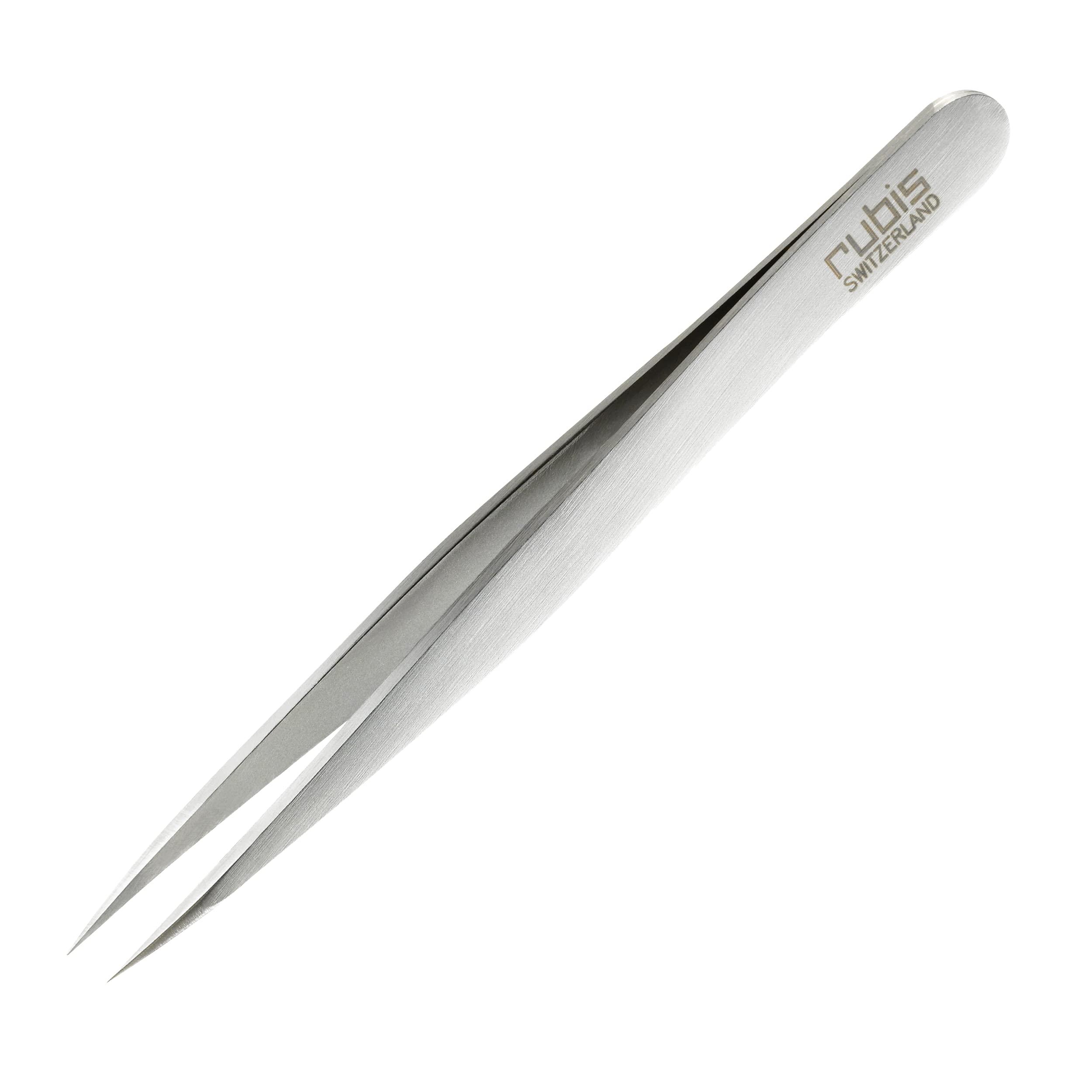 Rubis Rubis Ion-Coated Stainless Steel Pointed Tweezers for Precise Eyebrows and Hair Removal, 4K002-9.5,Rubis Switzerland Swiss Made World Renowned Precision