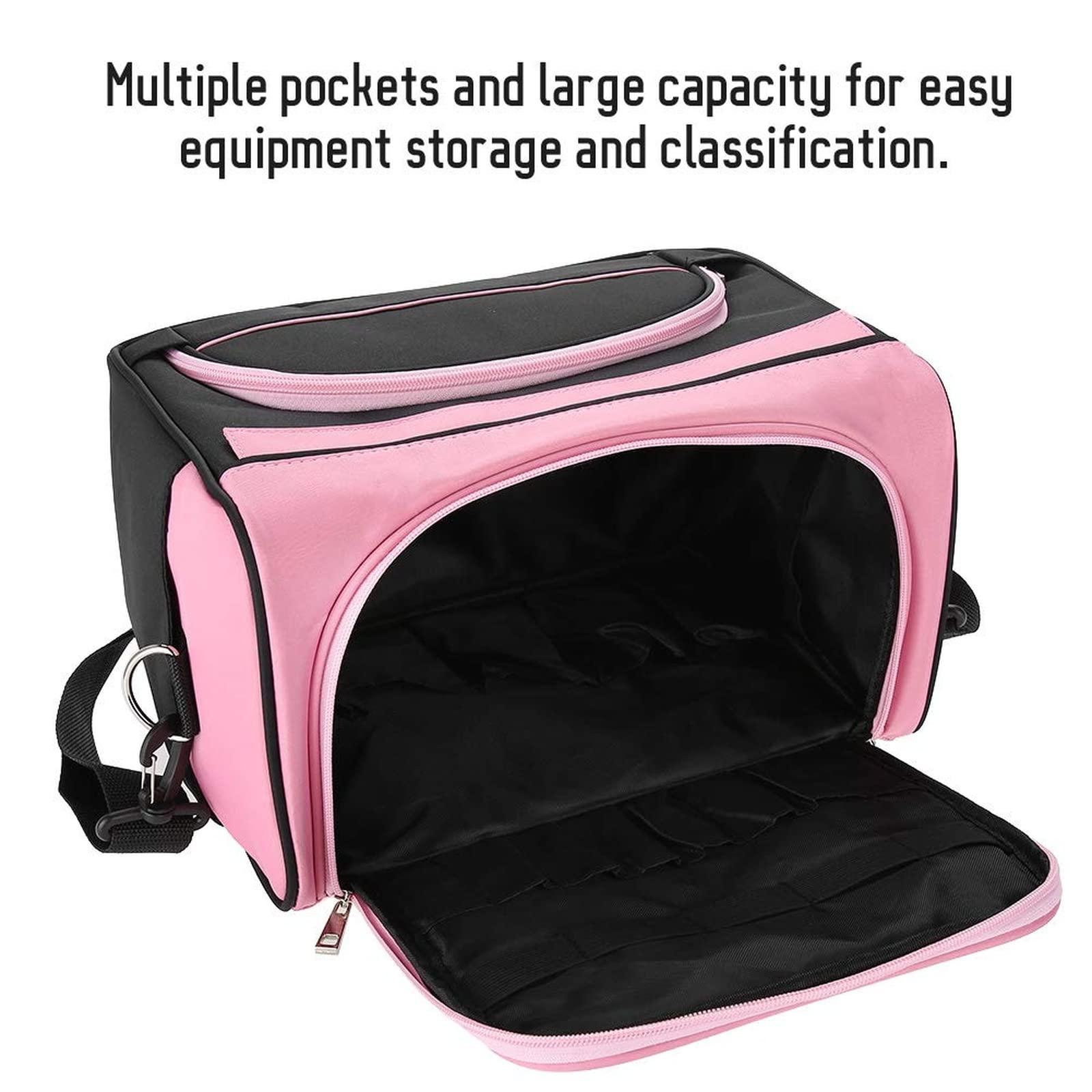 SYLJTY Large capacity professional hairdressing hairdressing equipment Salon tool carry bag travel storage box (pink)