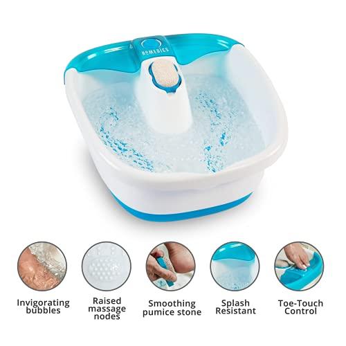 Homedics HoMedics Bubble Mate Foot Spa, Toe Touch Controlled Foot Bath with Invigorating Bubbles and Splash Proof, Raised Massage nodes and Removable Pumice Stone