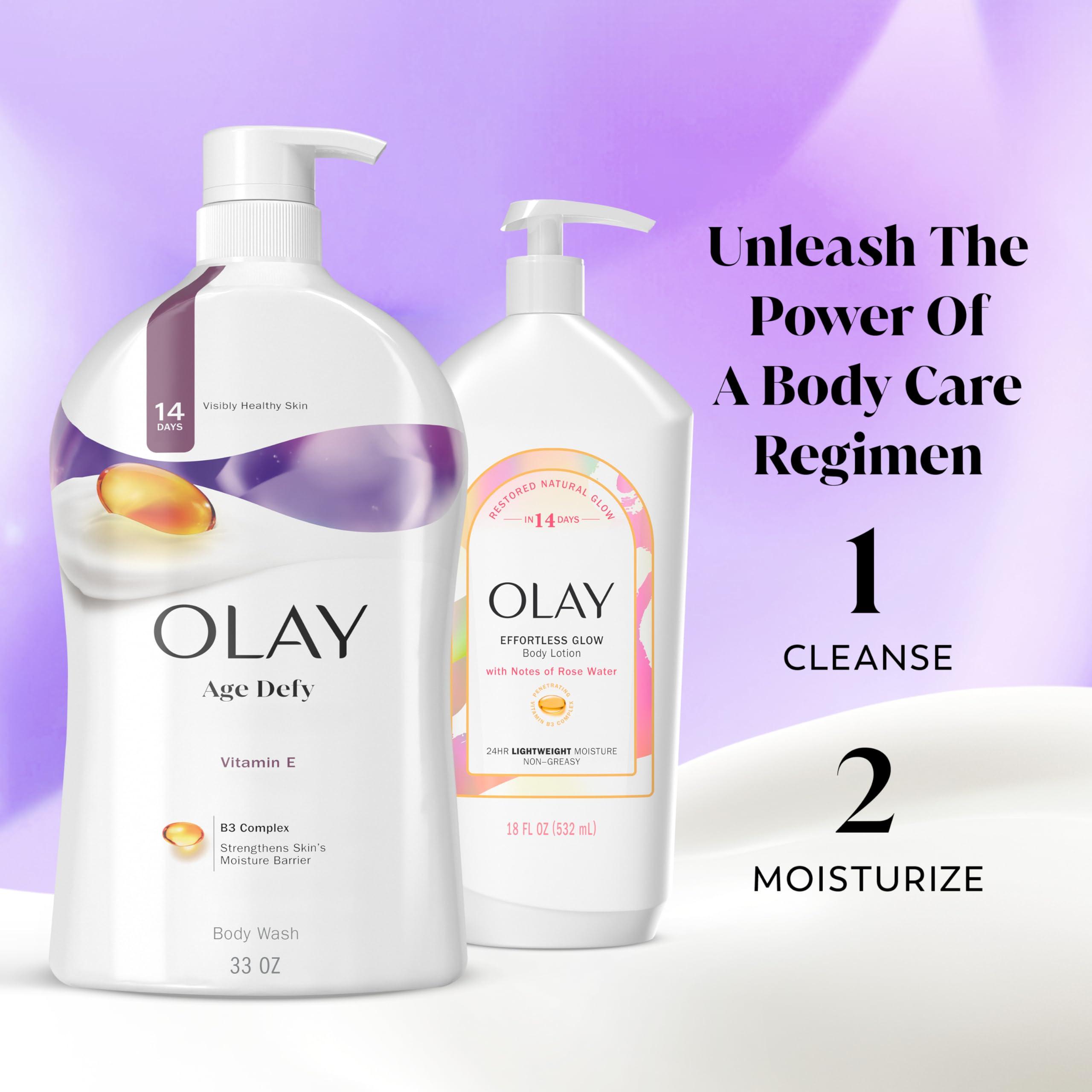 Olay Olay Age Defying Body Wash with Vitamin E for Women, 33 fl oz (Pack of 4)
