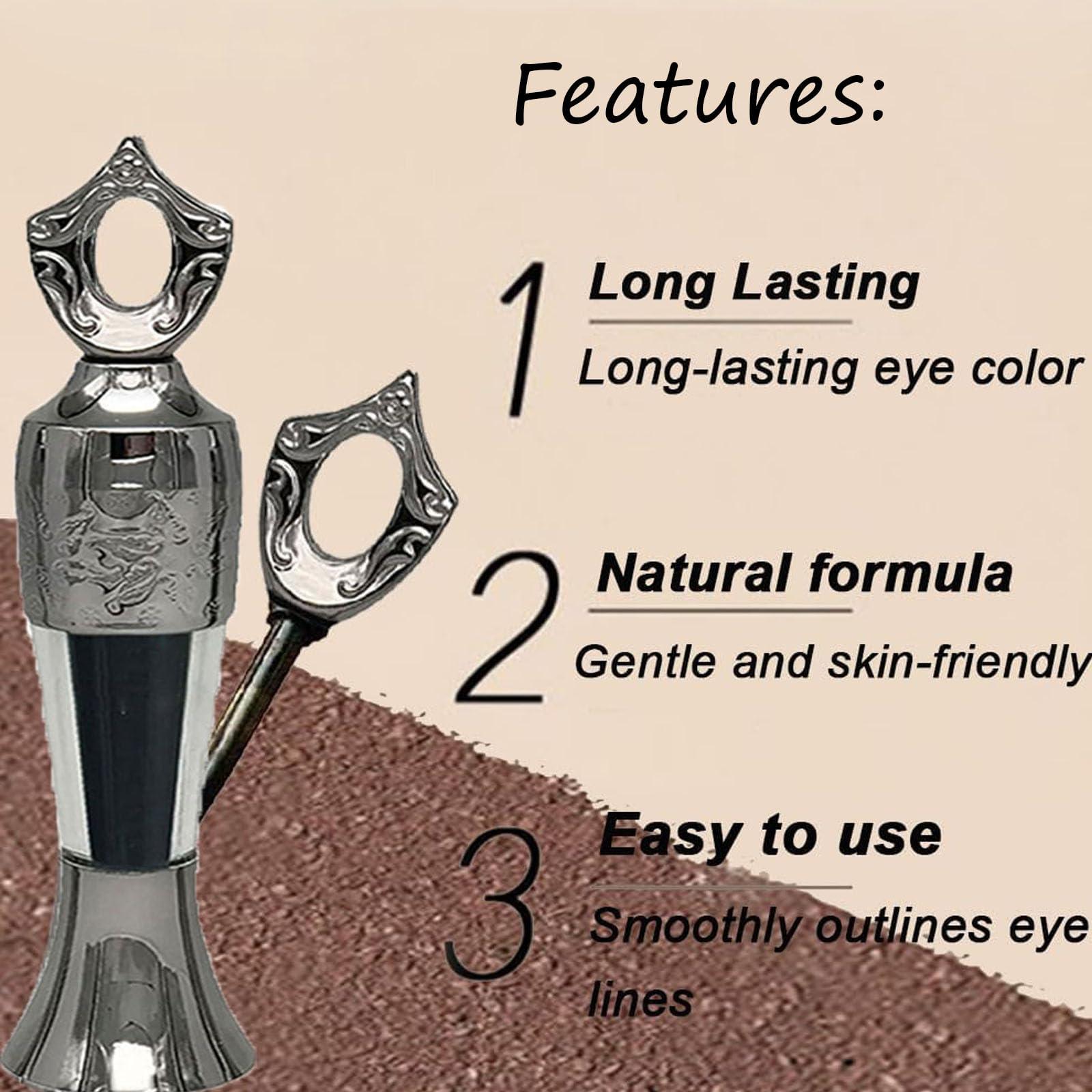 Vlrbfl Powder Eyeliner, Eye Liner, Handmade 100% Natural Eyeliner Powder, Long-Lasting Eyeliner Arabic Eyeliner Powder for Natural Makeup, Long-Wearing, Smudge-Proof (Black+Green)