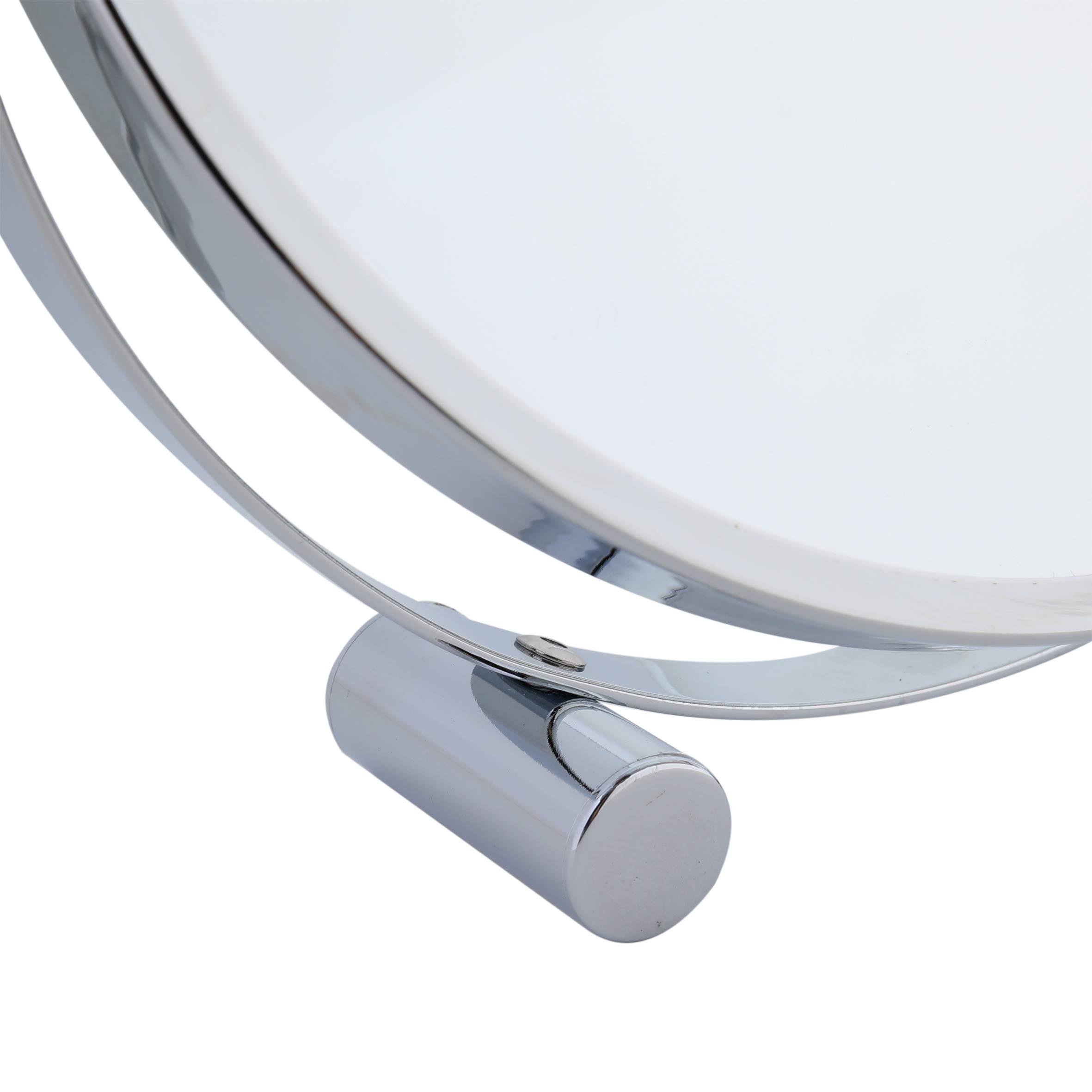 Axentia Axentia Magnifying Standing Mirror - Chrome-Plated Round Cosmetic Mirror with 3X Magnification - Approx. 17 cm Diameter - Shaving Mirror for Bathroom