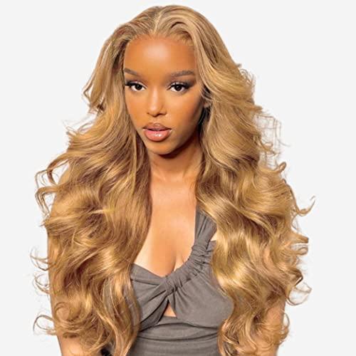 FACMOOD 13x4 Honey Blonde Lace Front Wigs Human Hair Body Wave for